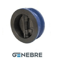 Double-leaf check valve GENEBRE 2401 18 DN250 PN16, body - GJL-250 (GG25), plates - AISI316 (CF8M), seal - NBR, M/F