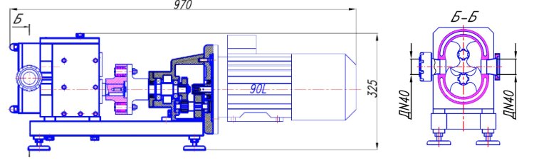 AIR90LB8 pumping unit+blowing+emergency (1.5kW; 380V)+protection.casing.st.