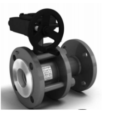 11s67p KSH.R.F.R.XXX.40 PP Ball valve n/pass.  razb. LD PN40, Steel 20 /Stainless steel. steel 1.4308 /PTFE, flange/flange with gear