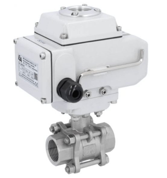 Ball valve ball valve-MA, 1&amp;quot;-female thread, mit Antrieb-LE05, stainless steel/PTFE-FKM, 24V DC, running time approx. 20sec.