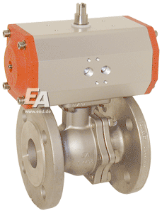 Ball valve ball valve-ZP, DN80, M. Antrieb-ED, DW85, Edel.1.4408/PTFE-FKM, double-acting