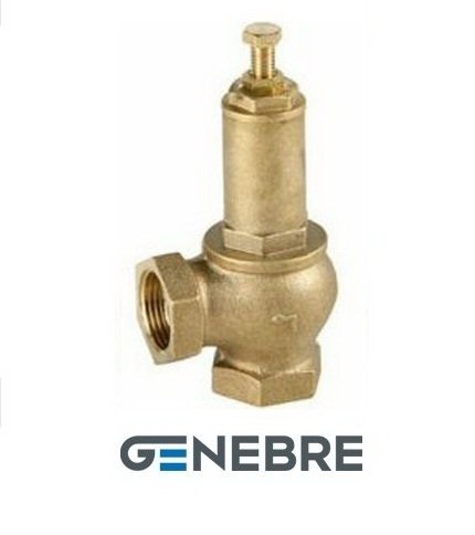 GENEBRE safety valve, Brass /Brass /PTFE, internal thread, Tmax=+200oC