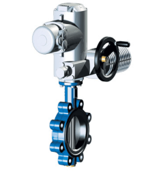 Rotary shutter 22.014 ARI-ZIVA®-ZE LUG PN16, EN-JS1030 (DN250 PN16 with el.priv. Auma SQ07.2, IP68 400 V capacity, conc.off.)