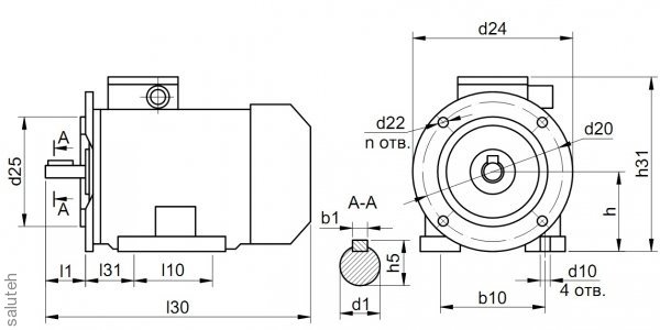 Electric motor (1081 paws) Air pressure 200 L 30 kW 980 rpm 220kg