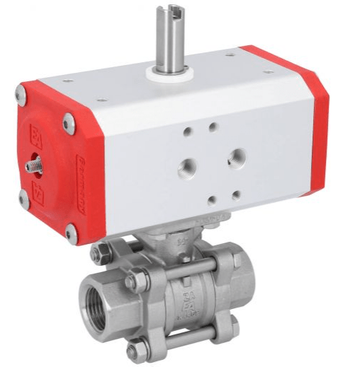 Ball valve ZA 3/4&amp;quot;, with ED43 stainless steel drive. steel/PTFE-FKM, double acting