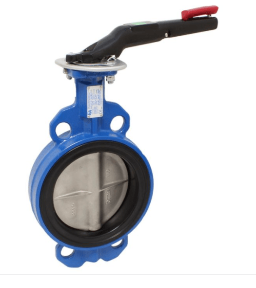 Butterfly valve disc butterfly valve DN150, PN10/16, construction length EN558-20, GG/NBR/Stainless steel 1.4408, ISO 5211