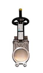 Задвижка шиберная A-03-ХХХ-ISO-E  мф CMO однонапр. Sint.+PTFE, PN5, A216WCB/AISI304/EPDM, ISO-фланец, шток выдв. Тмак=+120оС