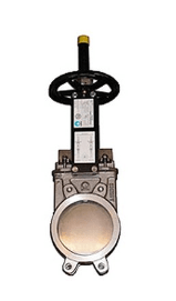 Задвижка шиберная A-03-ХХХ-ISO-E  мф CMO однонапр. Sint.+PTFE, PN5, A216WCB/AISI304/EPDM, ISO-фланец, шток выдв. Тмак=+120оС