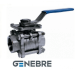 Genebre PN63 ball valve, full-bore, 3-piece, stainless steel.AISI316 steel (CF8M)/CF8M/PTFE,