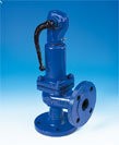 Safety valve 12.921 ARI-SAFE-P angular PN16 body: grey cast iron Tmax=+300oC f/f (DN20)