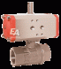 Ball valve-VH, 2&amp;quot;, with drive-ED, DW55 stainless steel. steel/PTFE-FKM, double acting