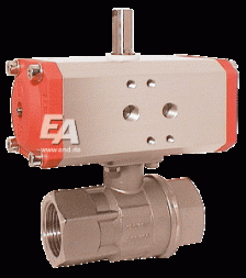 Ball valve-VH, 11/4", with drive-EE, EW55 stainless steel. steel/PTFE-FKM, with return spring