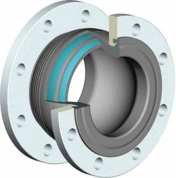 Anti-vibration compensator ZETKAMA 700L-080-C-00, DN080, PN16, housing - EPDM+Nylon, flange - galvanized carbon steel, F/F