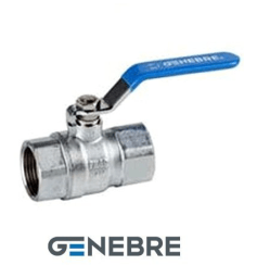 Full-bore ball valve GENEBRE 3020 09 DN050 PN40, body - brass, ball - brass, ball seal - PTFE, BP/BP, lever handle, BSPP thread