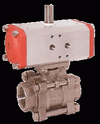 Ball valve-SK, DN25, with actuator-ED, DW43 PVC/PTFE-EPDM, double acting
