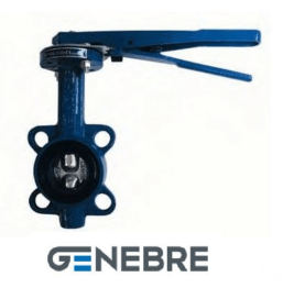 Rotary disc shutter GENEBRE 2109B 11 DN080 PN16, housing - GJL-200 (GG20), disc - AISI316 (CF8M), seal - NBR, M/F, handle, stem 11mm