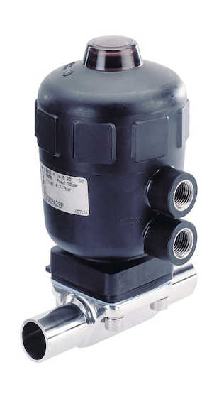 2/2-way diaphragm air valve with stainless steel body (137137)
