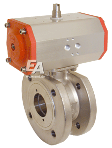 Ball valve-ZK, DN65, with actuator-ED, DW85 Ed./PTFE-FKM, handle, double action