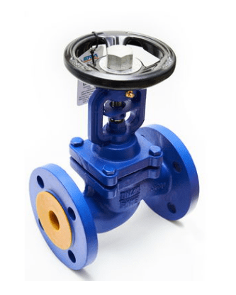 صمام الإغلاق من الحديد الزهر. مع دعم منفاخ. &amp;quot;ستوب فلو-سي&amp;quot; 15 بي إن 16