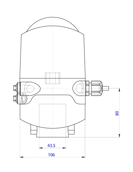 Control head for direct-flow hygienic valves (196411)