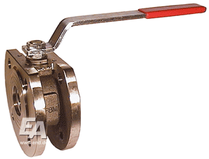 صمام الكرة المدمجة د 40 ، أنسي 150 رطل الفولاذ المقاوم للصدأ. الصلب 1.4408-01 /بتف-فكم