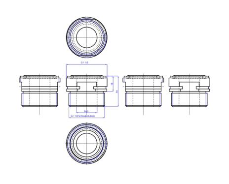Special adapter for mounting pH/ORP sensors and ELEMENT series conductometers in the pipeline (560707)