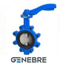 Disc shutter type Lug Genebre PN16, GGG40/1.4408/EPDM, handle, connection according to ANSI125/150