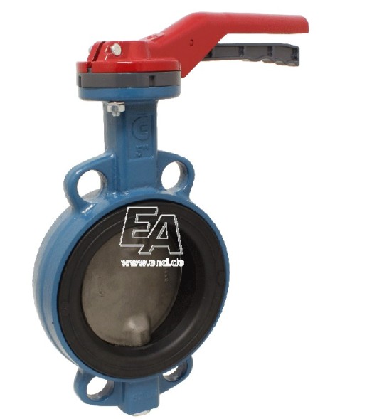 Rotary disc shutter DN50, PN16, m. length EN558-20 GGG/PTFE/stainless steel. steel