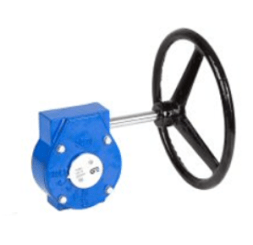 Gearbox quarter-turn GENEBRE 5976, for disk.gate valve DN200-250, cast iron GJL-250( GG25), ISO5211-F07 /F10, 22x22mm