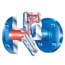 Thermodynamic condensate trap 45.641.1 ARI-Cona-TD PN40, cov. steel Tmax=+450oC, mesh filter, flanged