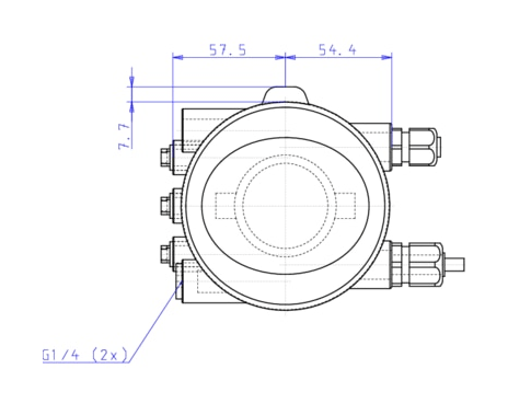 Control head for direct-flow hygienic valves (196410)