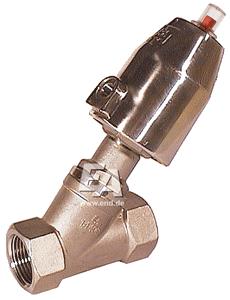 Pneumatic valve, DN40, SK50-Ed., OS stainless steel. steel/PTFE