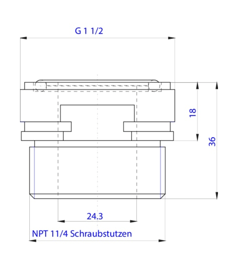 Special adapter for mounting pH/ORP sensors and ELEMENT series conductometers in the pipeline (561228)