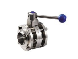 DF-1 Disc sanitary faucet 3-sec.(butterfly valve) ISO S.S.316/EPDM flanged welding/welding/welding