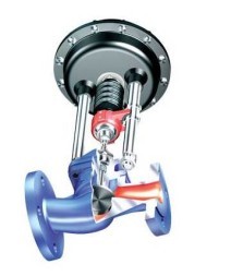 Control valve 12.405 ARI-STEVI PN16 with pneumatic actuator DP housing:EN-GJL-250/EN-JL1040 Tmax=+300oC (DN100)