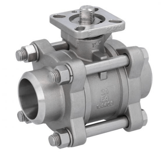 Kugelhahn Ball Valve DN32, PN64, 1.4408/PTFE - FKM, Anschweißenden, ISO 5211, DIN3202-S13