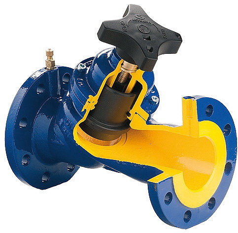Balancing valve 447A-C-72 PN16, grey cast iron, Tmax=+120°C flanged
