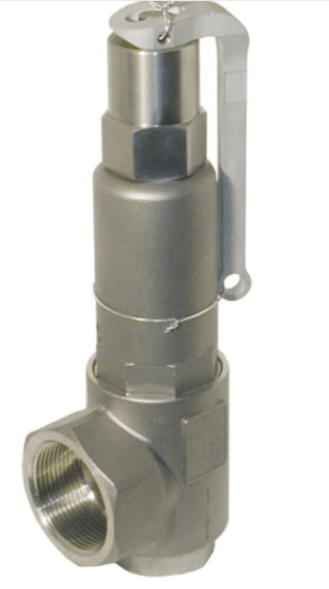Safety valve, Sicherheitsventil, Eingang 1/2&amp;quot;-Ausgang 1&amp;quot;, Edelstahl/NBR, mit Lüftehebel