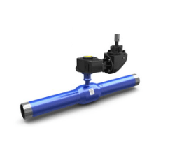 KSH.Ts.P.R.XXX.40.02 SP Ball valve with/through. LD PN40, Steel 20 /Stainless steel. 1.4021 /PTFE steel, welding/welding, reducer