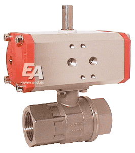 Ball valve ZU 1&amp;quot;, with ED drive, DW55 stainless steel. steel/PTFE-FKM, double acting