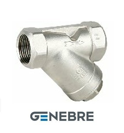 Genebre PN40 mesh filter housing: CF8M /CF8M /PTFE Tmax=+240oC external thread
