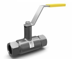 KSH.Ts.M.XXX.40.02 PP Ball valve n/pass. LD KSHTSM PN40, Steel 20 /Stainless steel. 1.4021 /PTFE steel, thread/thread