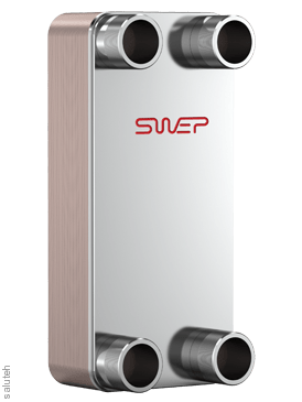 بي 320 لتر لوحة صنع من النحاس مبادل حراري سويب