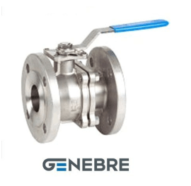 Genebre PN16 ball valve body: CF8M /CF8M /PTFE, Tmax=+180oC full bore, flange /fla