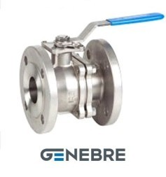 Genebre PN16 ball valve body: CF8M /CF8M /PTFE, Tmax=+180oC full bore, flange /fla