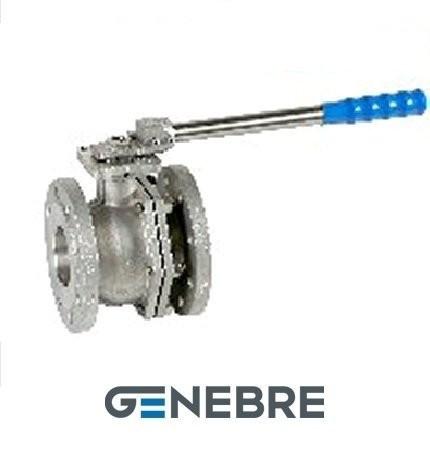 Genebre ball valve, body: CF8M /CF8M /PTFE, full bore, flange /flange, lever
