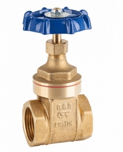 Wedge gate valve GENEBRE 3221 09 DN050 PN20, body - brass, wedge - brass, seal – metal/metal, BP/BP, BSPP thread (2 pcs in a box)