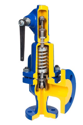 Full-lift safety valve ZETKAMA 630A-050x080-C01-1, DN50x80, PN16, housing - GJL-250 (GG25), Pcr=8.0 bar, F/F