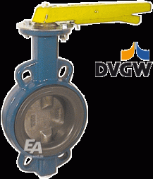 Rotary disc shutter DN125, PN16, DVGW/G GGG/NBR/stainless steel. steel, m. length EN558-20