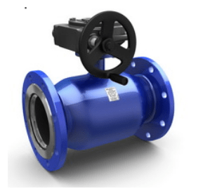 KSH.Ts.F.R.XXX.40.02 PP Ball valve p/passage. LD PN40, Steel 20 /Stainless steel. 1.4308 /PTFE steel, flange/flange, reducer